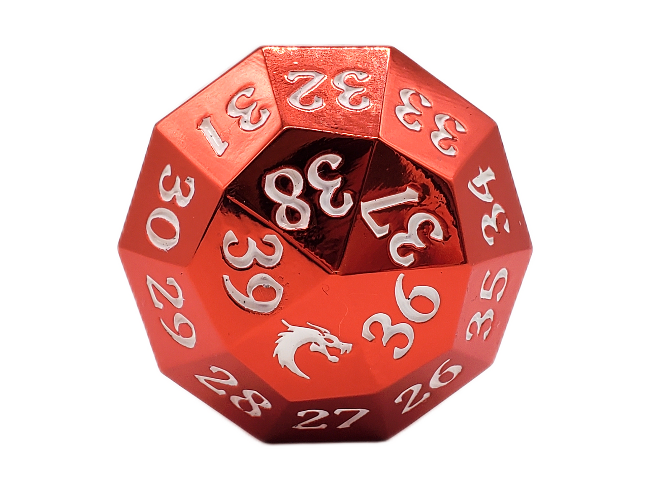 Old School Dice: Metal D40 Spindown - Electric Red