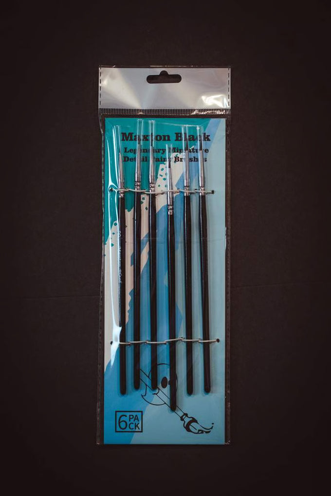 Maxton Black Dry Brush Set 6 Pack