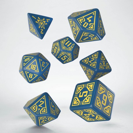 Q Workshop Dice Set: Arcade Blue & Yellow
