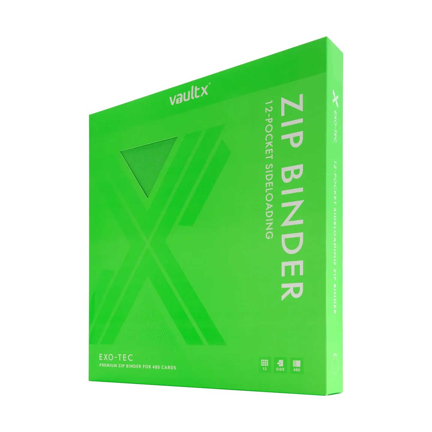 Vault X: 12-Pocket Exo-Tec® Zip Binder - Neon Green