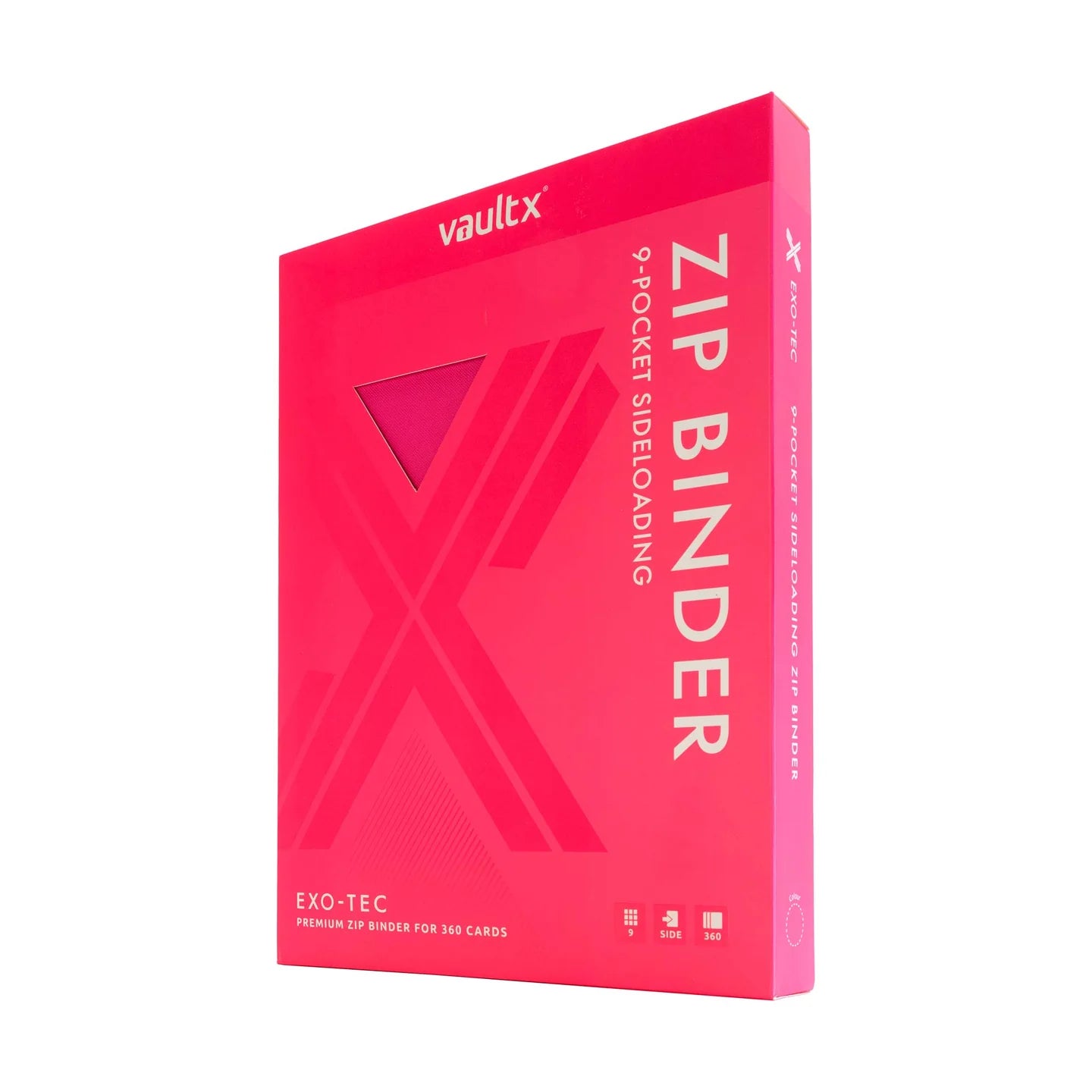 Vault X: 9-Pocket Exo-Tec® Zip Binder - Neon Pink