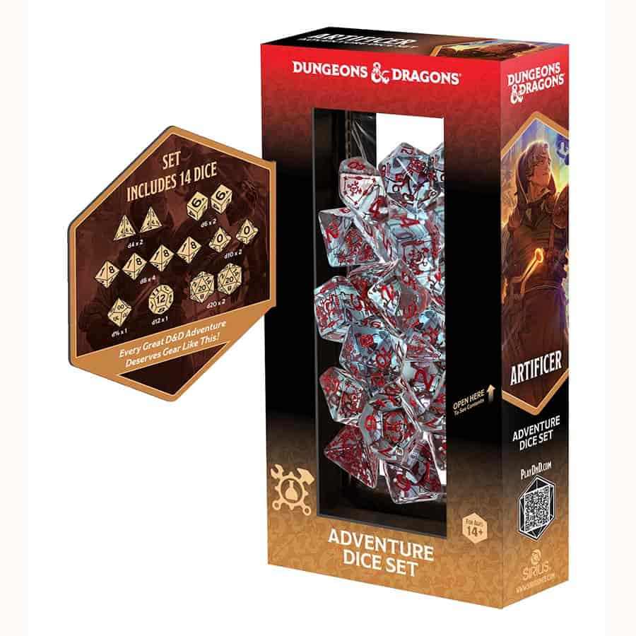 Sirius Dice: D&D Adventure Set - Artificer (Clear)