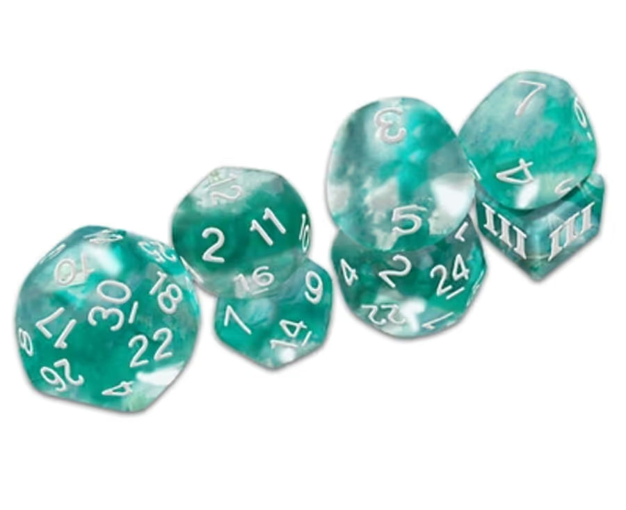 DCC Funky 7 Thracian Azure Swirl Dice