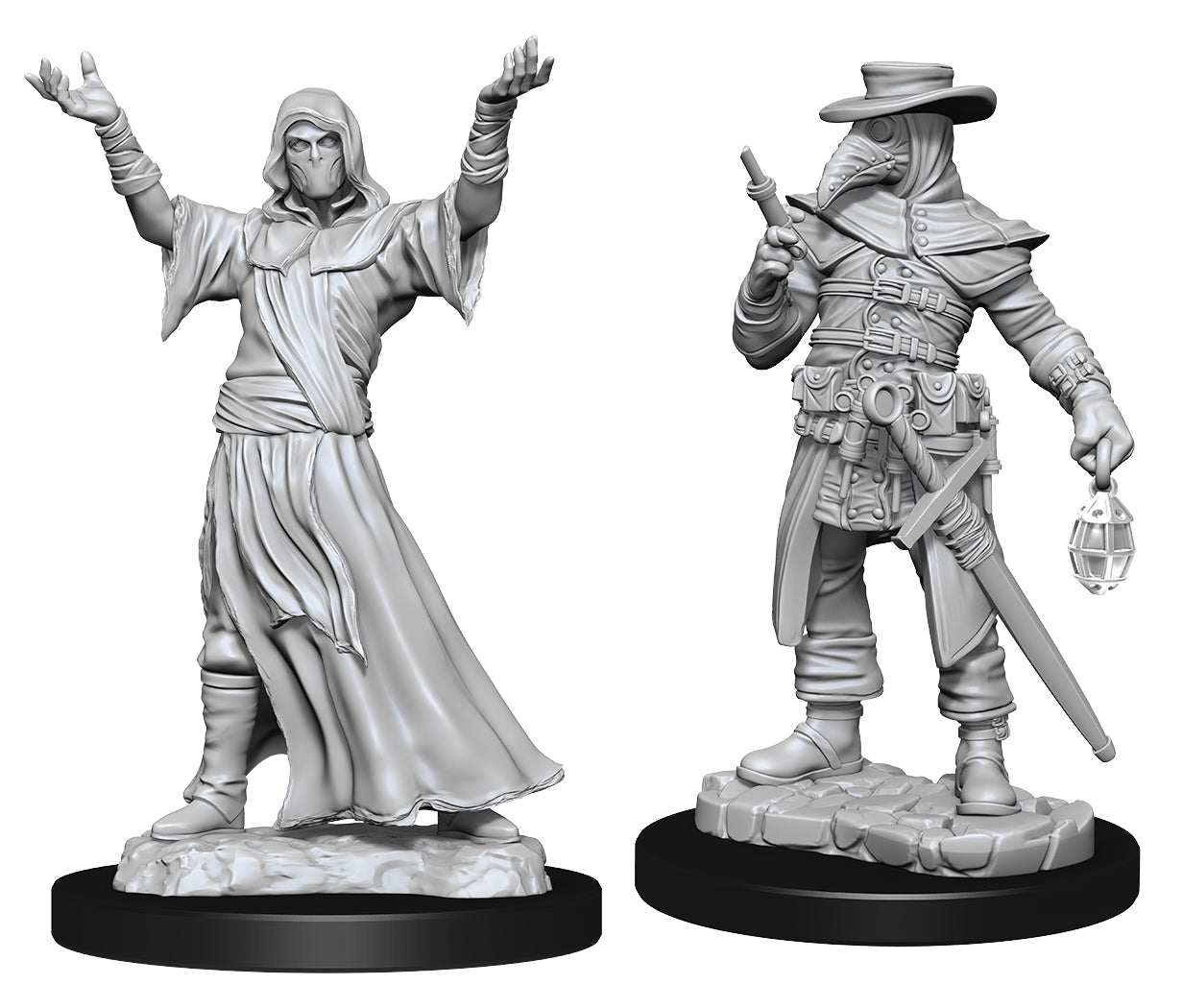 WizKids Deep Cuts Unpainted Miniatures: W15 Plague Doctor & Cultist