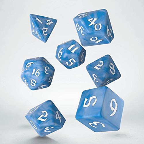 Q Workshop Dice Set - Classic Runic Glacier & White