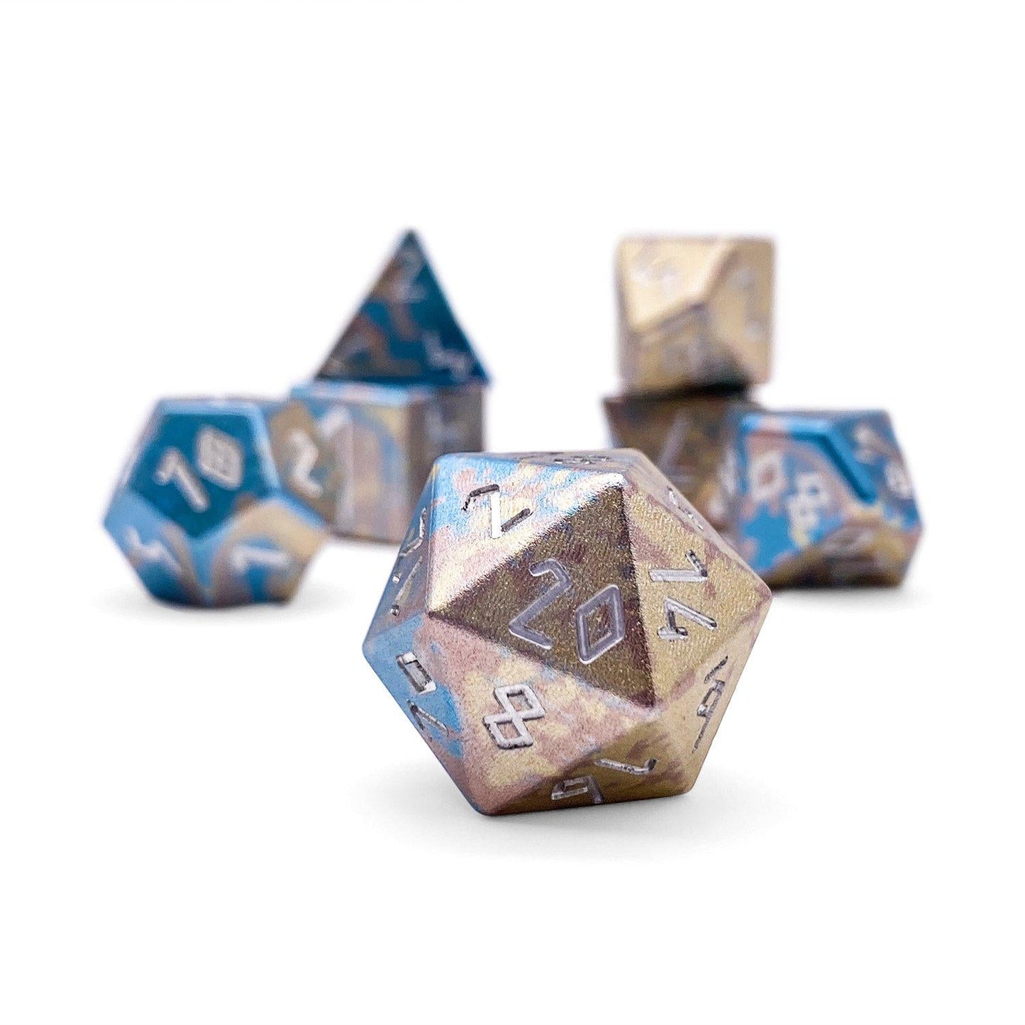 Norse Foundry 7 Die Aluminum Wonderous Dice Set: Cotton Candy