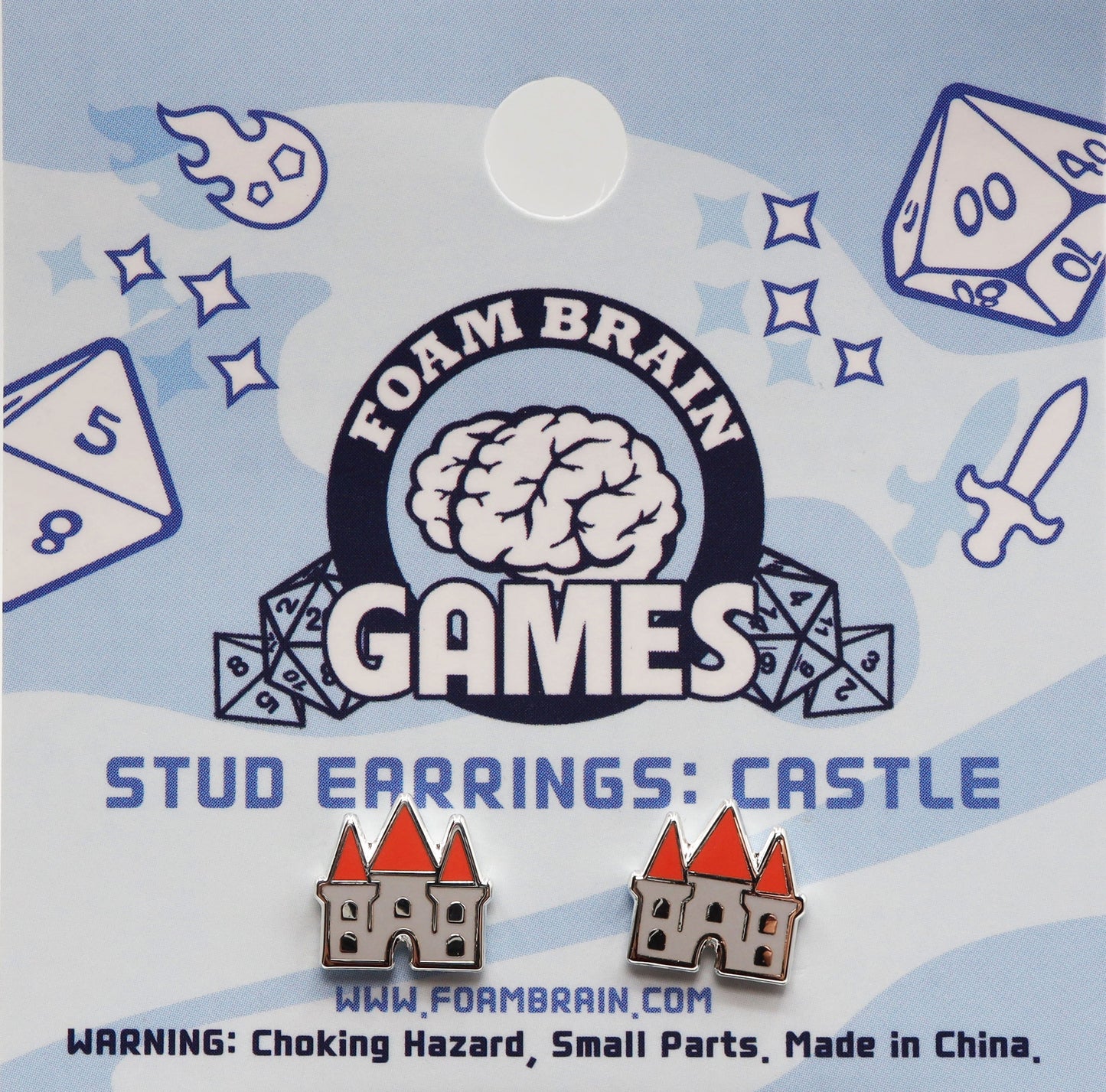 Stud Earrings: Castle