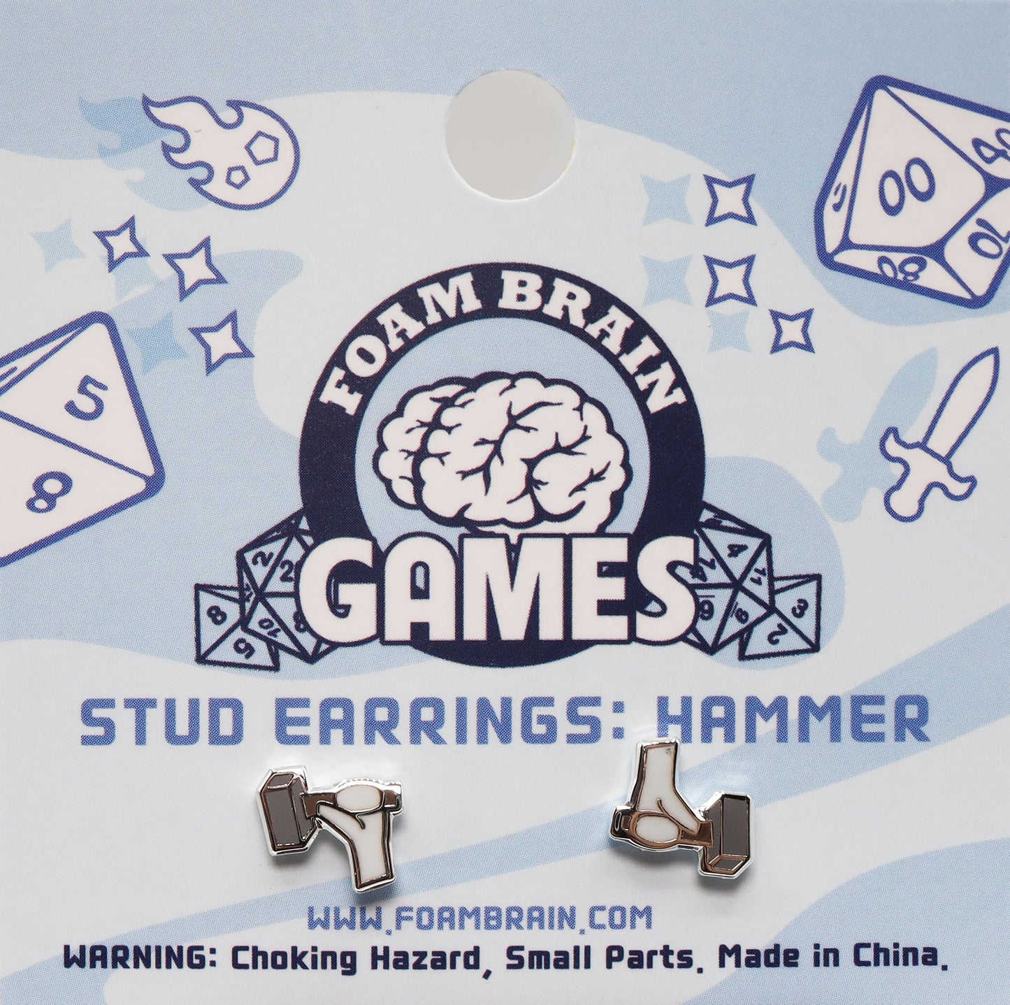 Stud Earrings: Hammer