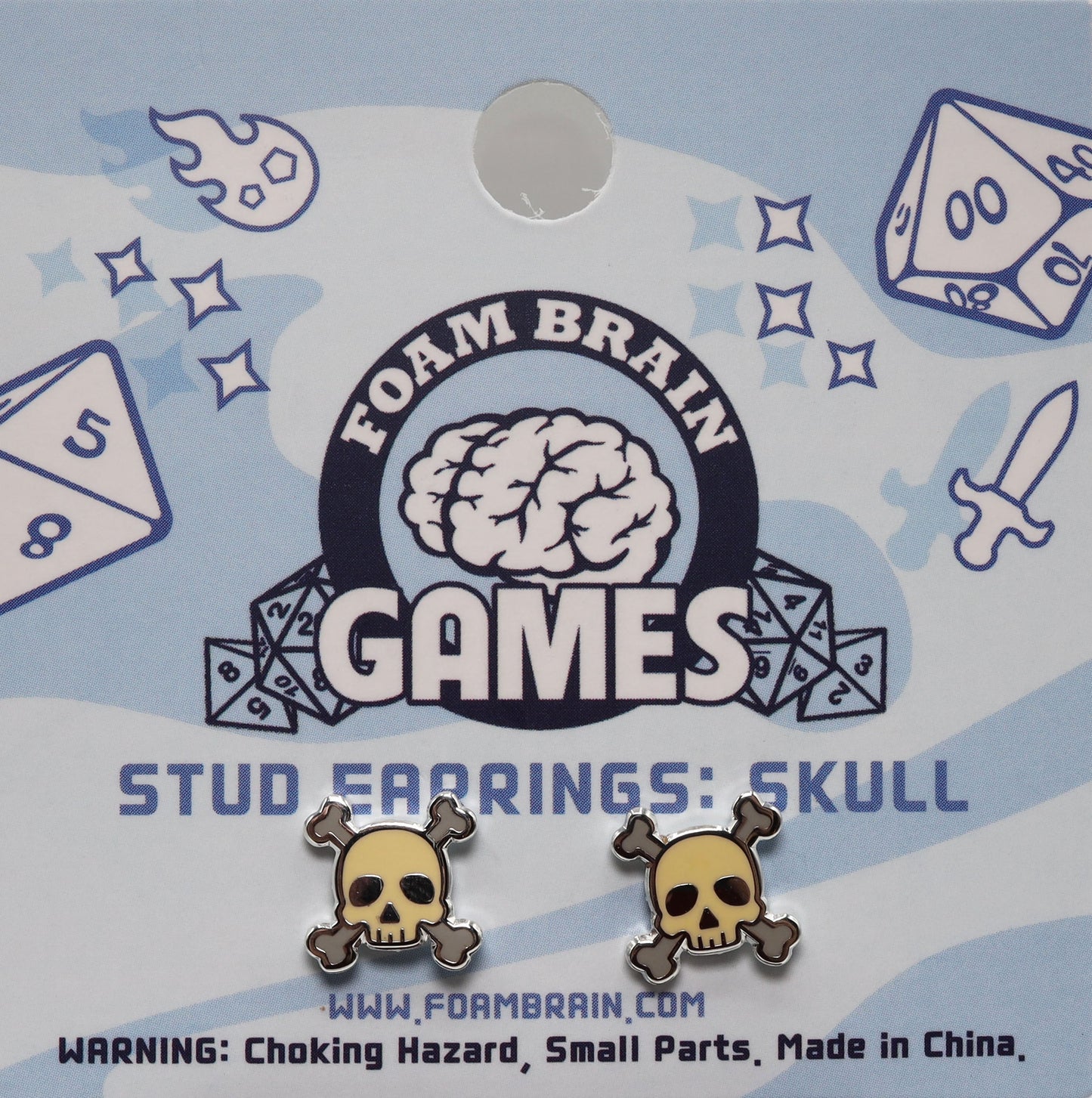 Stud Earrings: Skull