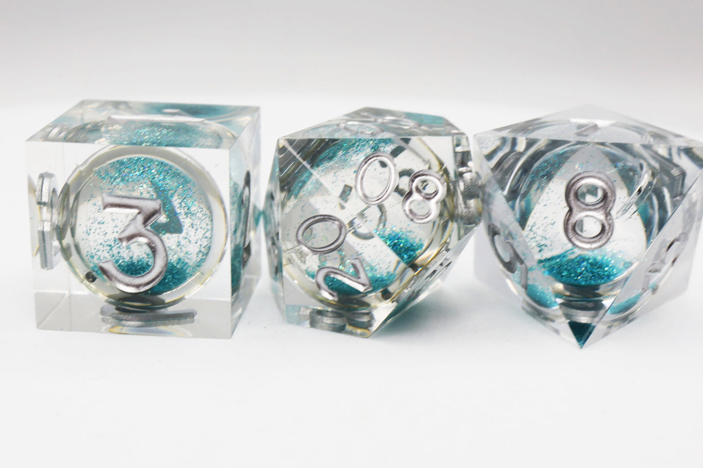 Sharp Edge Liquid Core RPG Dice Set - Sky Blue