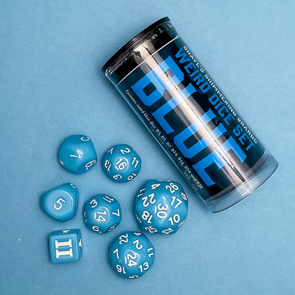 Weird Dice Set for Dungeon Crawl Classics RPG - blue