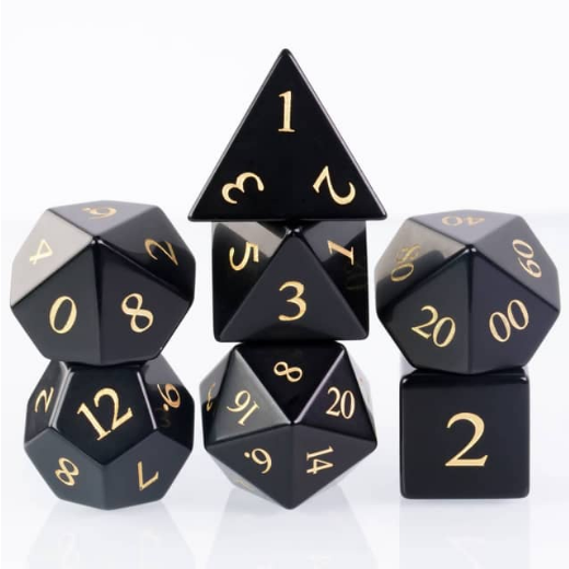 Obsidian - Engraved with Gold