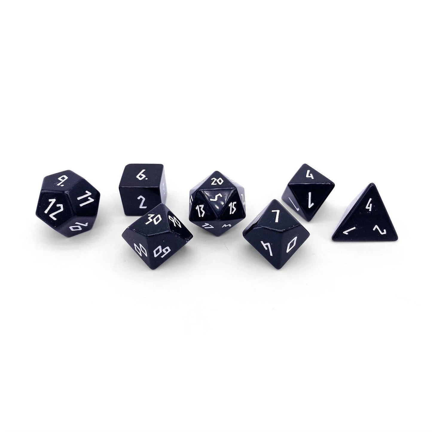 Norse Foundry 7 Die Gemstone RPG Dice Set: Black Obsidian