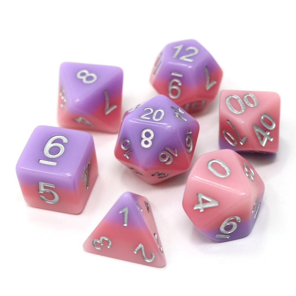 Die Hard Dice 7 Die RPG Dice Set: Slumber Rose