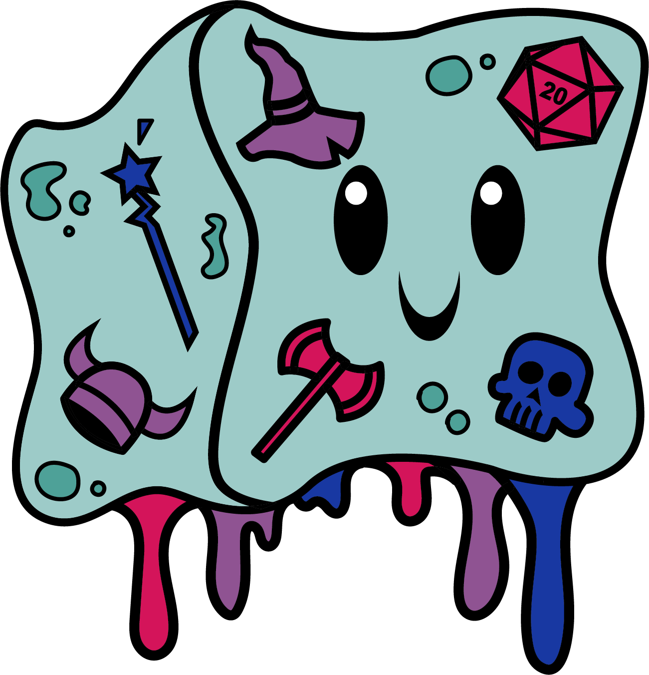 Gelly Cube Pride Pin: Bisexual