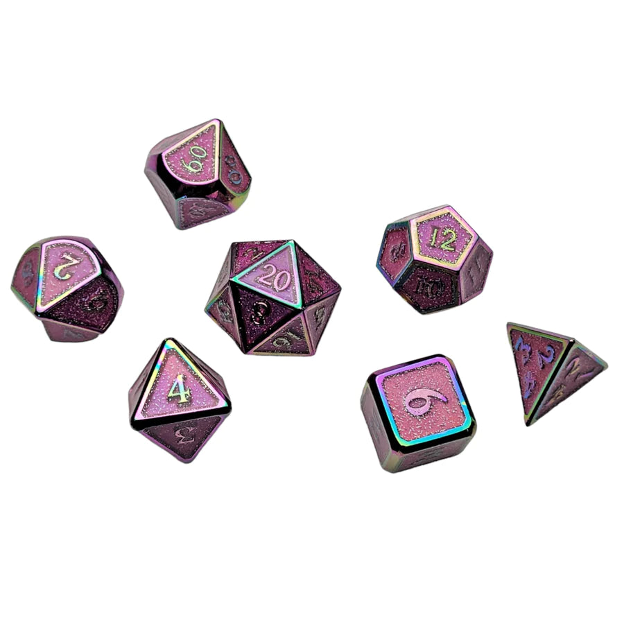 Forged Gaming Prismatic Rose 7 Piece Metal Dice Set