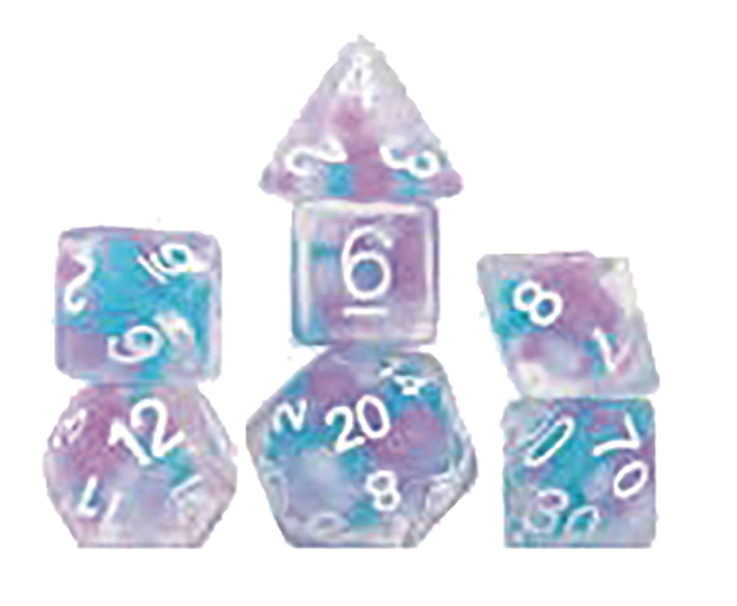 Sirius Dice 7 Die Set: Cotton Candy Glowworm