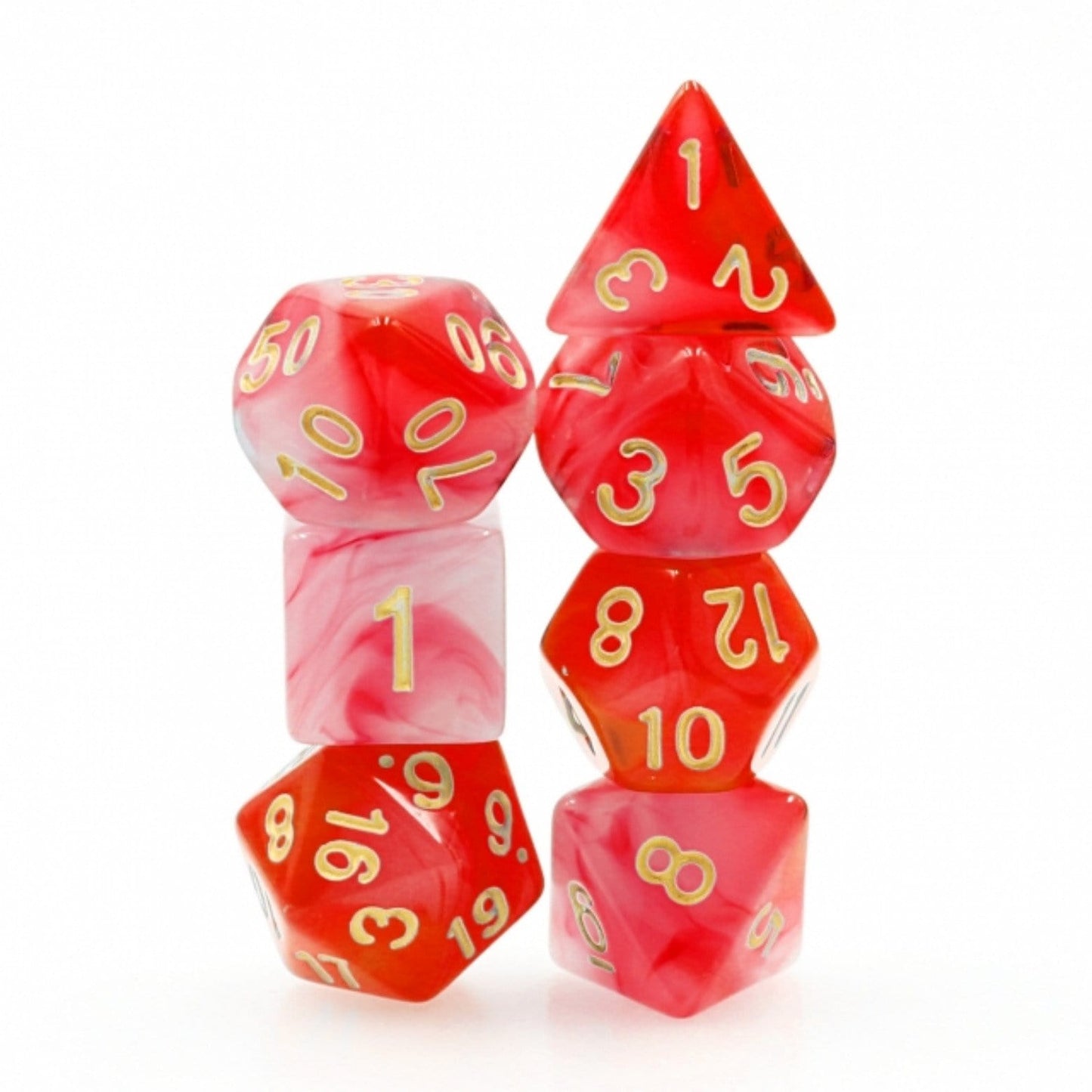 Red Silk RPG Dice Set
