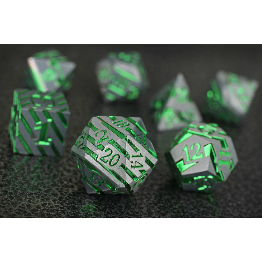 Forged Gaming Sylvan Slash 7 Piece Metal Dice Set
