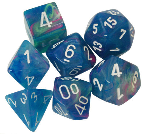 Chessex Festive: Waterlily/White 7 Dice Set