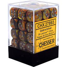 Chessex Lustrous: 12MM D6 Gold/silver (36)