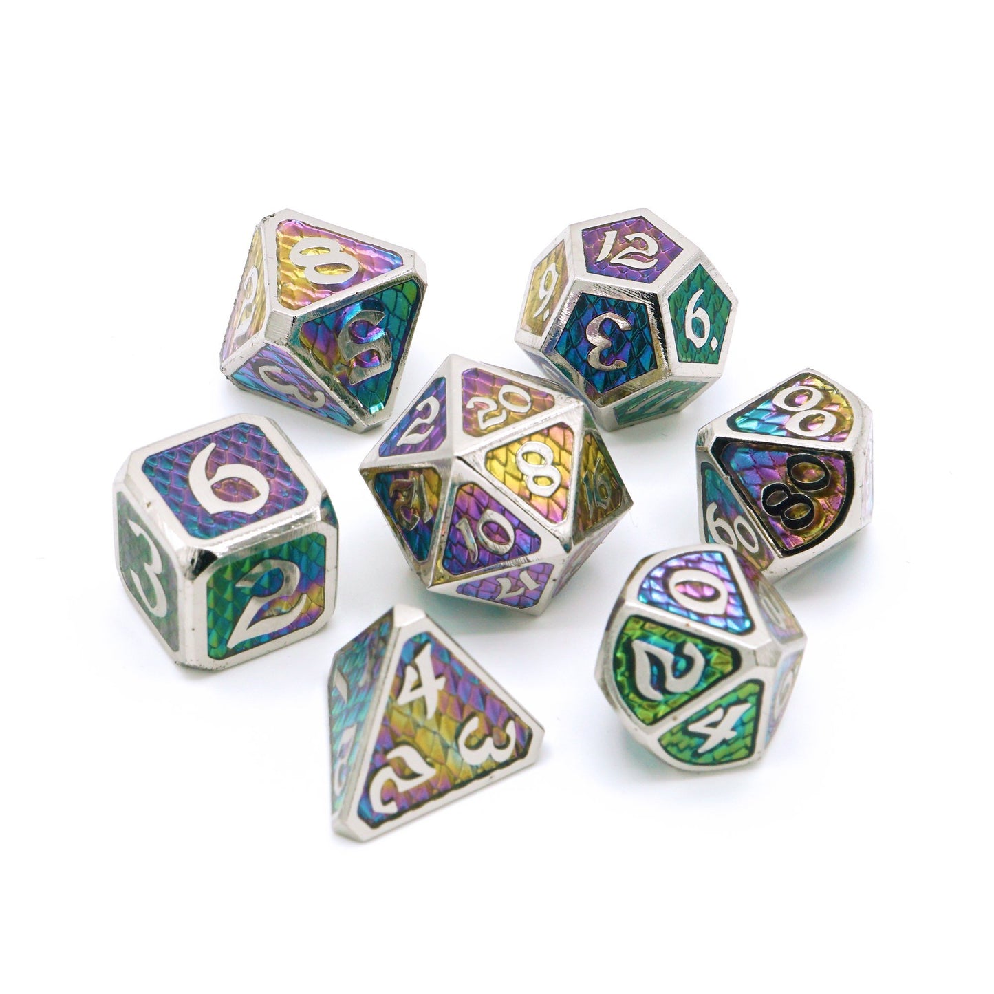Die Hard Dice 7 Die RPG Metal Dice Set: Drakona Khaos Aether