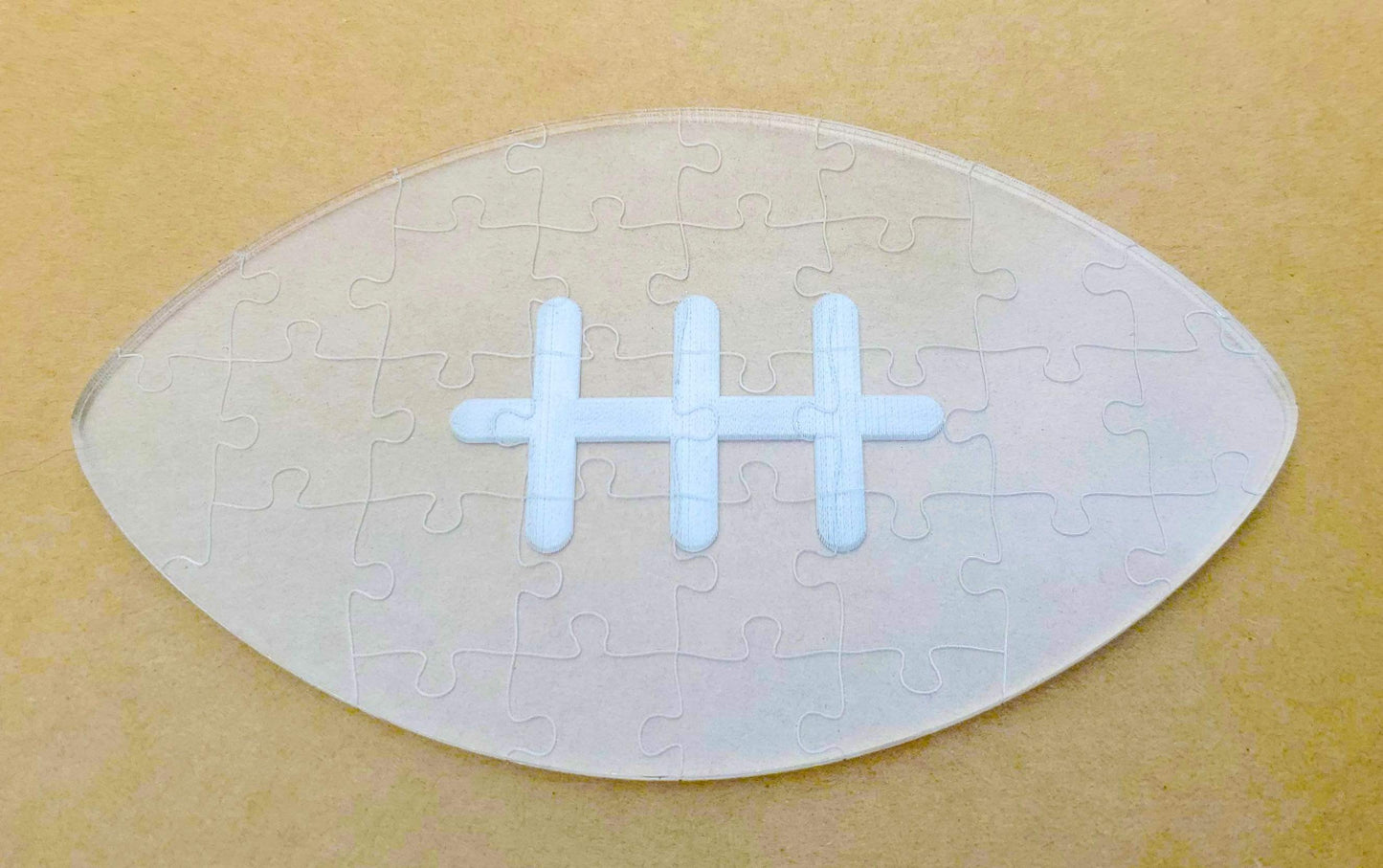 Football Shaped Laser Cut Acrylic Jigsaw Puzzle