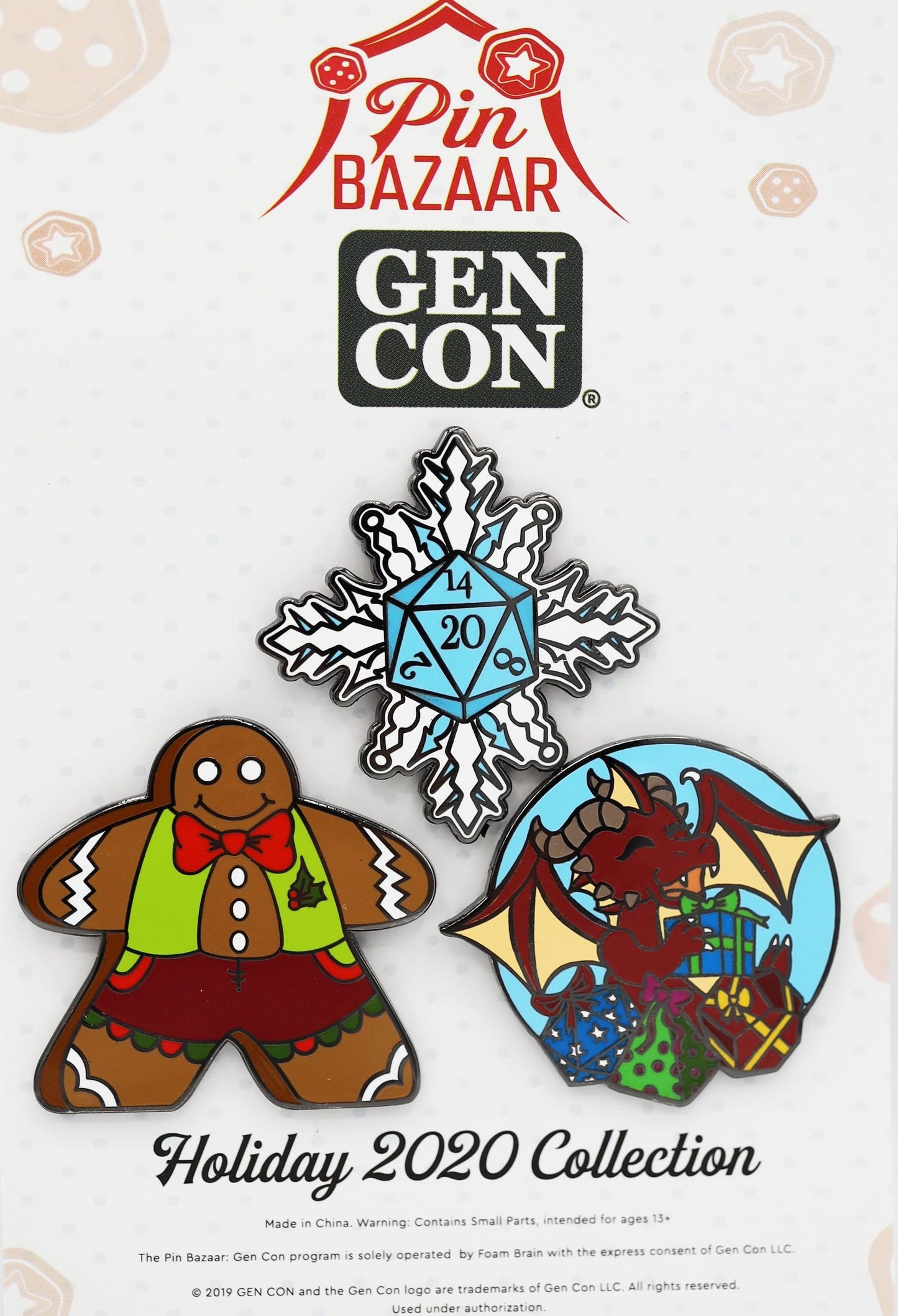 Pin Bazaar: Gen Con 2020 Holiday Pin Set