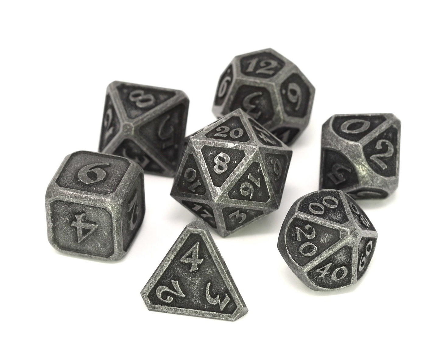 Die Hard Dice 7 Die Metal Dice Set: Mythica Dark Iron