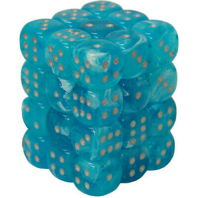 Chessex Luminary: 12MM D6 Sky/Silver (36)